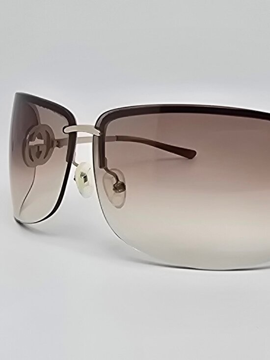 *SOLD* Gucci GG2782/S Gold Frame Brown Gradient Lens Semi-Rimless Sunglasses - Picture 5 of 15